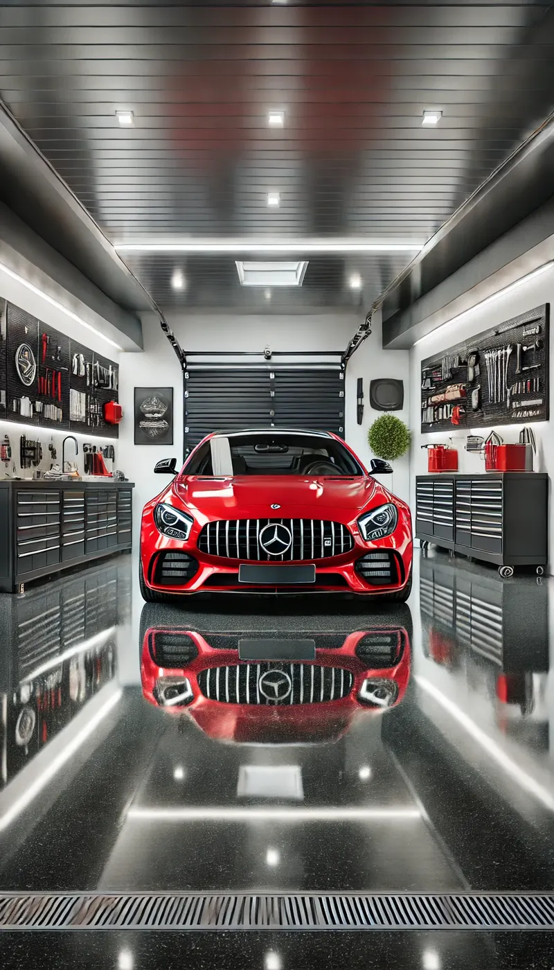 Plancher de garage recouvert d’époxy